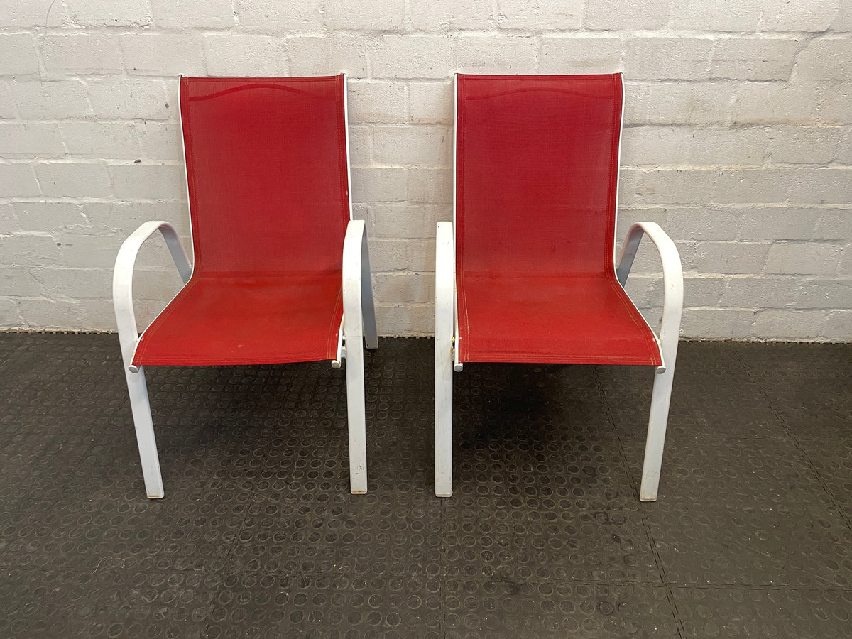 White Steel Frame Patio Chair