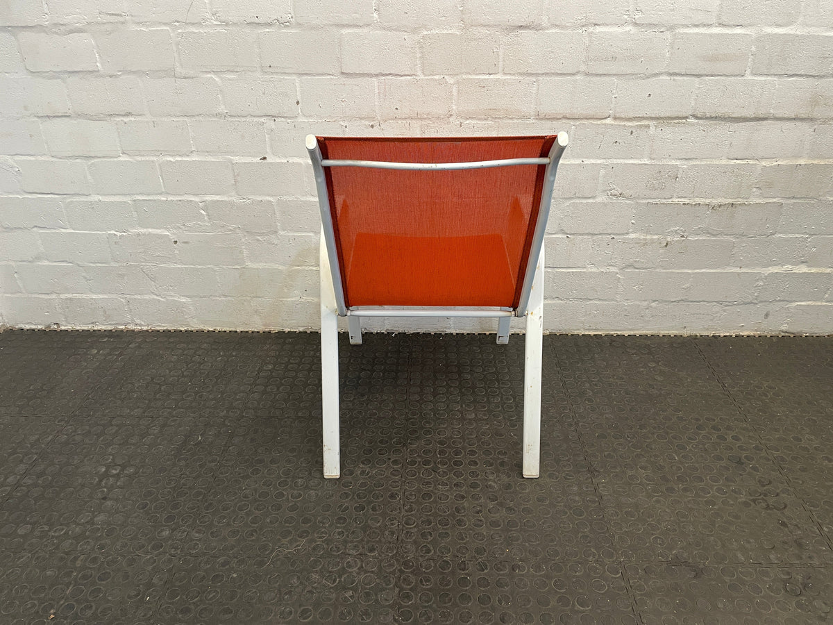 White Steel Frame Patio Chair