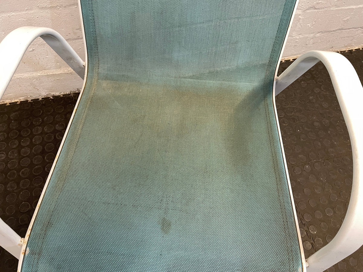 White Steel Frame Patio Chair