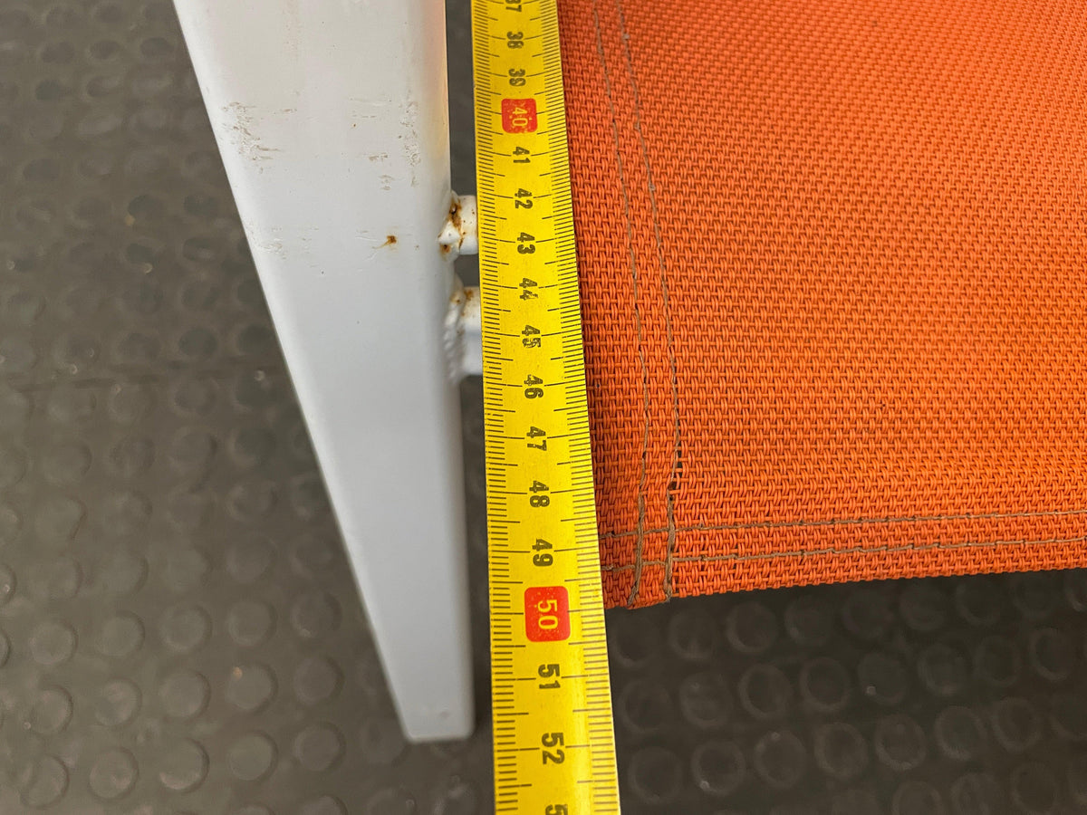 White Steel Frame Patio Chair