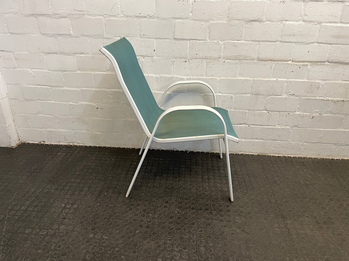 White Steel Frame Patio Chair
