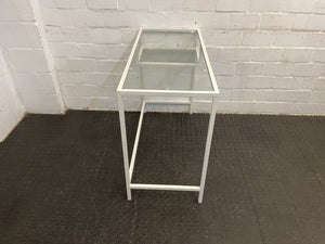 White Metal Frame Glass Desk