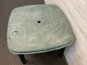 Plastic Green Outdoor Table (Faded Top)