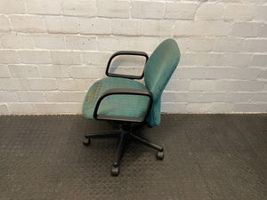 Turquoise Mid-Back Office Chair (Rips In Fabric) - REDUCED