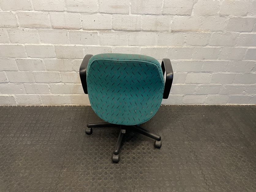Turquoise Mid-Back Office Chair (Rips In Fabric) - REDUCED