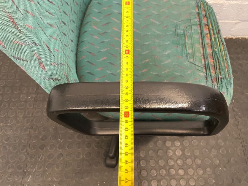 Turquoise Mid-Back Office Chair (Rips In Fabric) - REDUCED