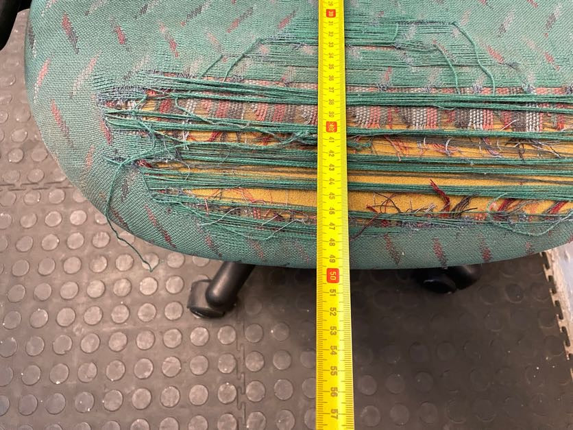 Turquoise Mid-Back Office Chair (Rips In Fabric) - REDUCED