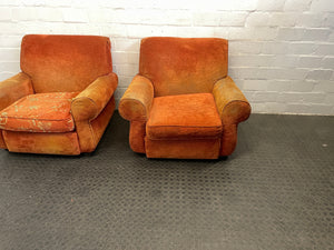 Orange Fabric 1 Seater Couch