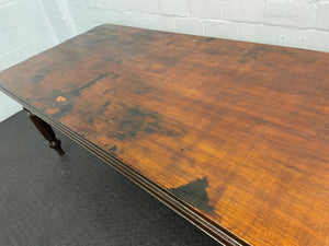 Dark Wood Dining Table with Turned Legs (2m x 1m)