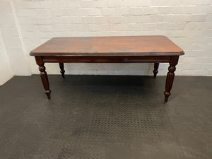 Dark Wood Dining Table with Turned Legs (2m x 1m)