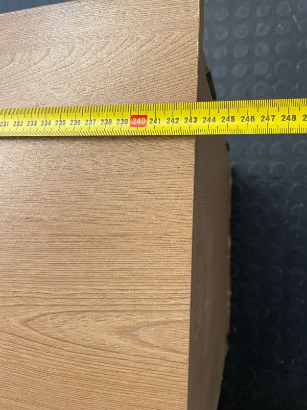 Light Wood Double Bed Headboard With Bedside Cabinets