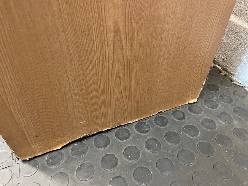 Light Wood Double Bed Headboard With Bedside Cabinets