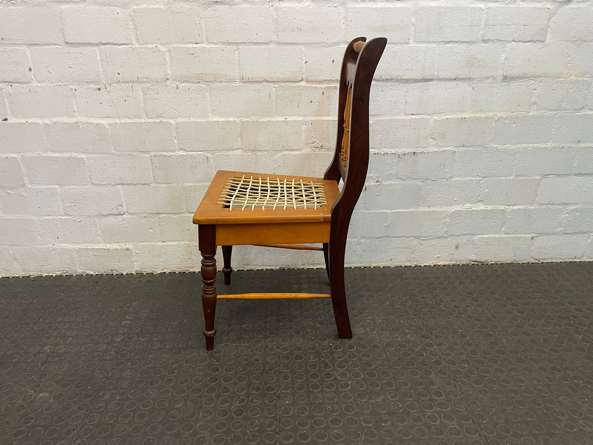 Yellow and Blackwood Riempie Dining Chair PRICE DROP