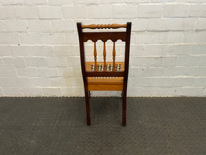 Yellow and Blackwood Riempie Dining Chair - PRICE DROP