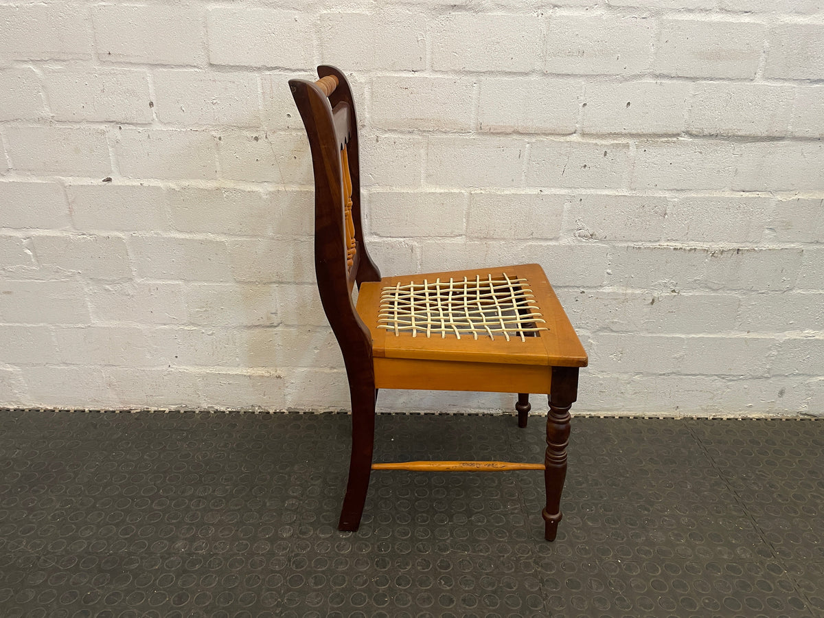 Yellow and Blackwood Riempie Dining Chair PRICE DROP