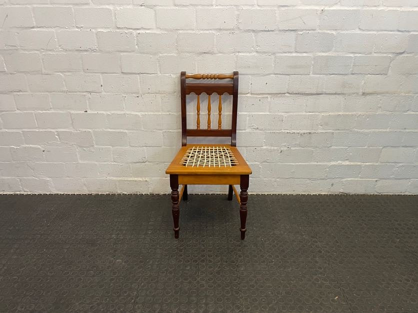 Yellow and Blackwood Riempie Dining Chair - PRICE DROP