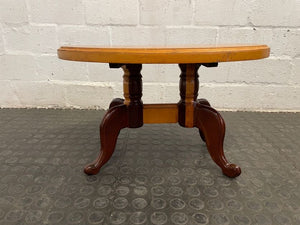 Small Round Yellow Wood Side Table - PRICE DROP