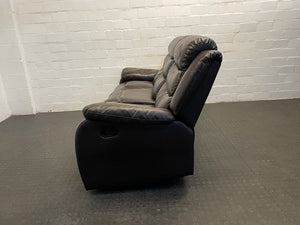 Dark Brown Pleather 3 Seater Recliner (Peeling of Pleather)