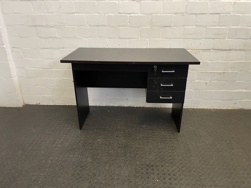 Brown Mahogany Three Drawer Study Desk (Scratches on Surface)