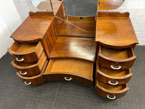 Vintage Wooden 7 Drawer Dressing Table