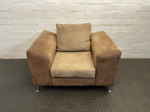 Light Brown Suede 1 Seater Couch