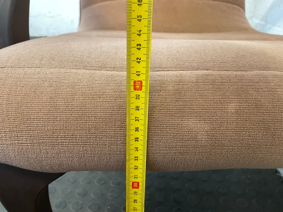 Wooden Beige-Cushioned Arm Chair - PRICE DROP