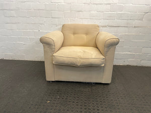 Cream Fabric 1 Seater Couch