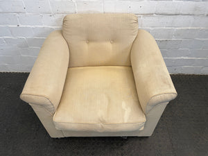 Cream Fabric 1 Seater Couch