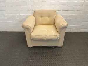 Cream Fabric 1 Seater Couch