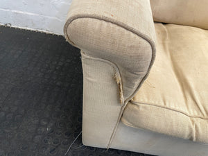 Cream Fabric 1 Seater Couch (Fabric Damage)