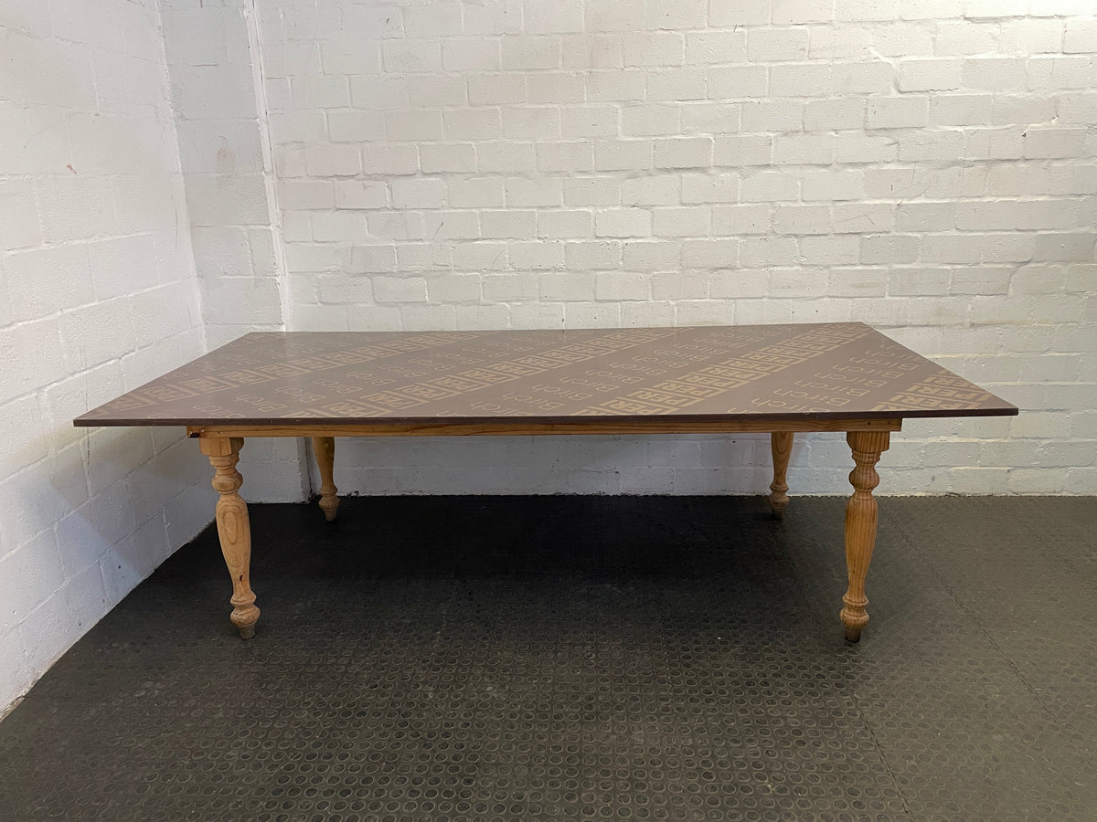 Boardroom Table with Turned Legs (Branded Top) 250cm x 125cm - REDUCED