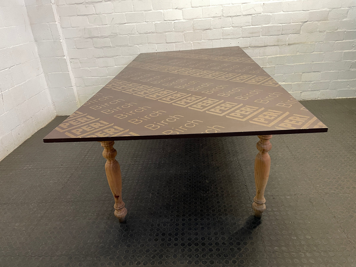 Boardroom Table with Turned Legs (Branded Top) 250cm x 125cm - REDUCED