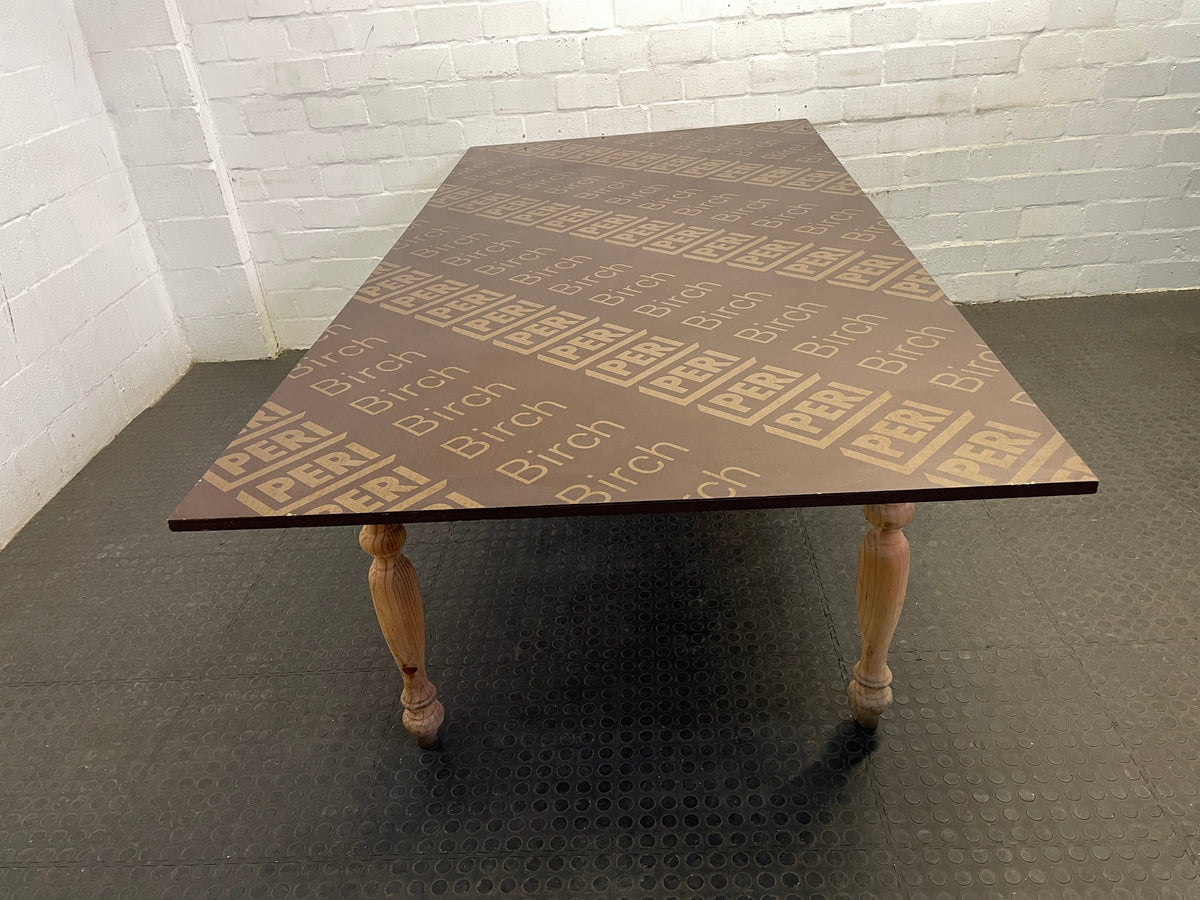 Boardroom Table with Turned Legs (Branded Top) 250cm x 125cm - REDUCED