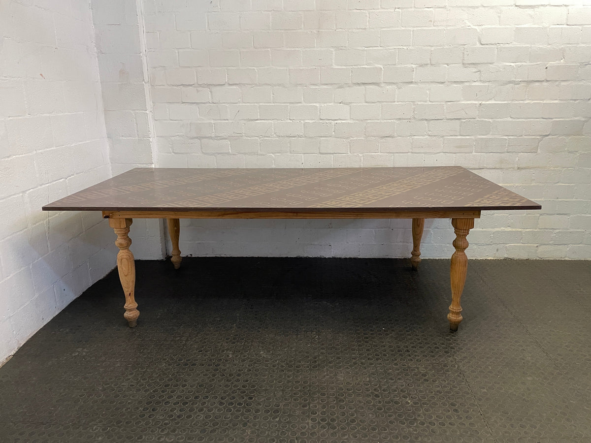 Boardroom Table with Turned Legs (Branded Top) 250cm x 125cm - REDUCED