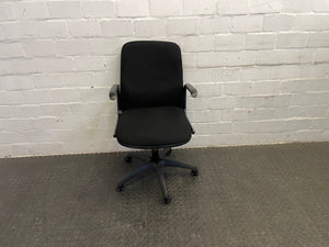 Black Mid Back Office Chair on Wheels