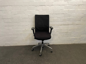 Black Mesh Back Office Armchair on Wheels