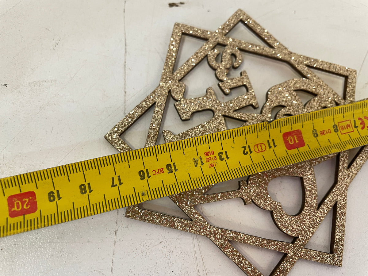 Cake Topper Gold Glitter MR & MRS