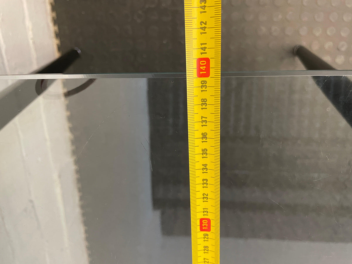 Glass Top Dining Room Table With Black Trim - 2ndhandwarehouse.com