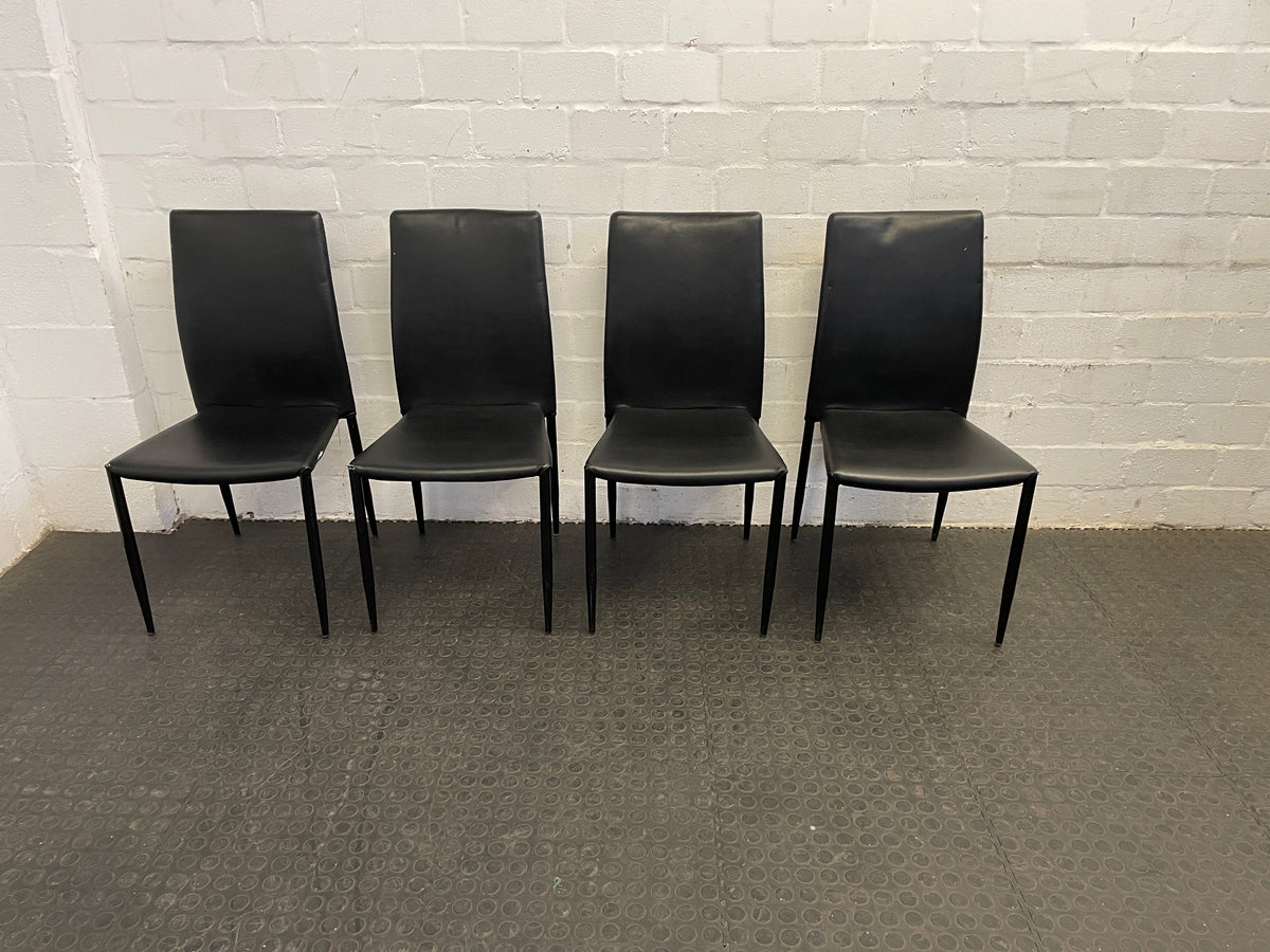 Black Leather Dining Room Chair - PRICE DROP - 2ndhandwarehouse.com