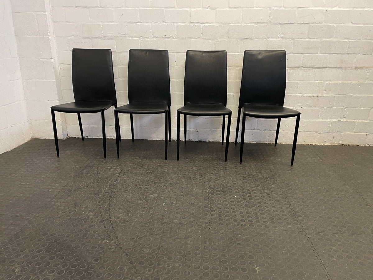 Black Leather Dining Room Chair - PRICE DROP - 2ndhandwarehouse.com