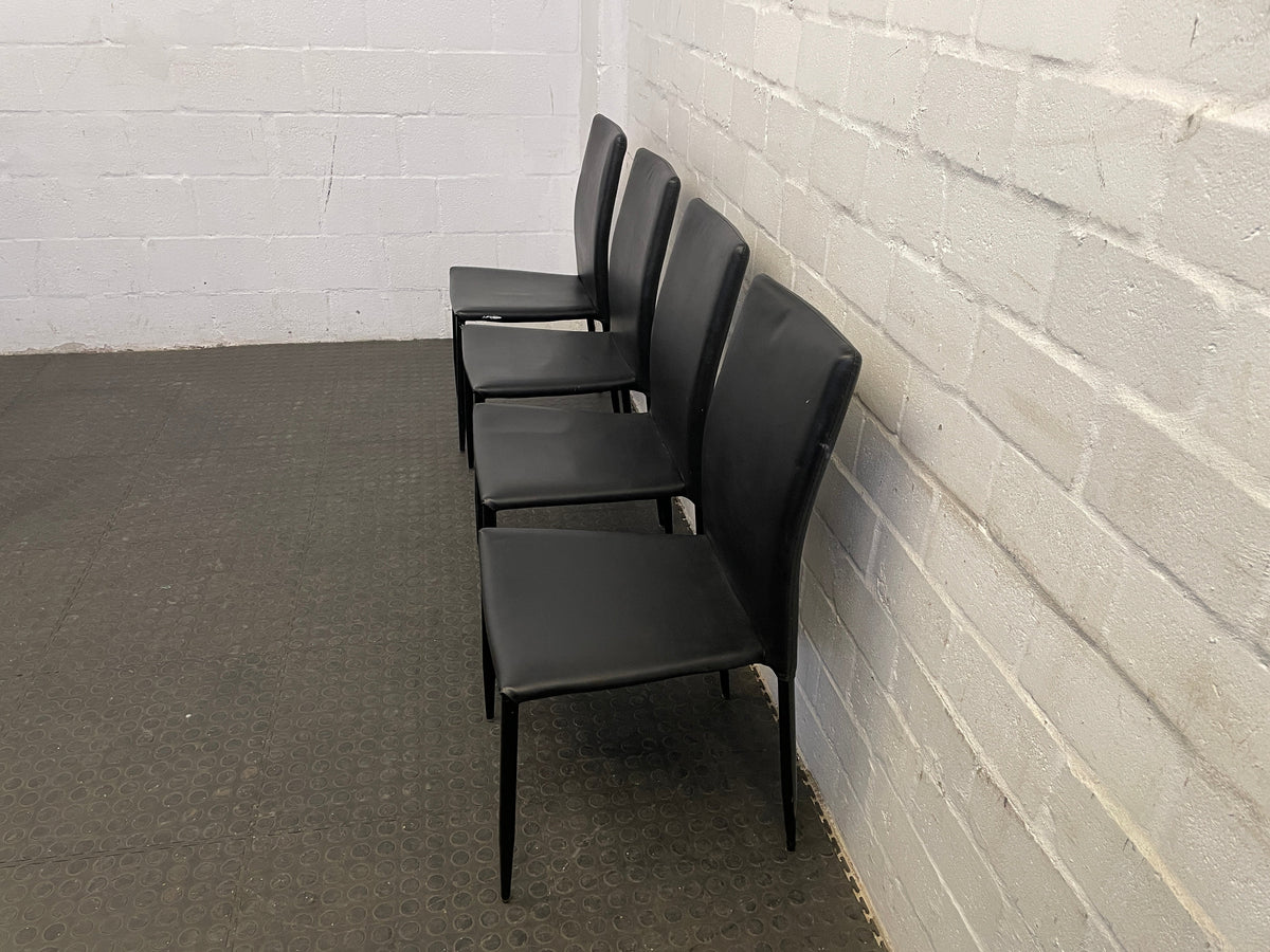 Black Leather Dining Room Chair - PRICE DROP - 2ndhandwarehouse.com
