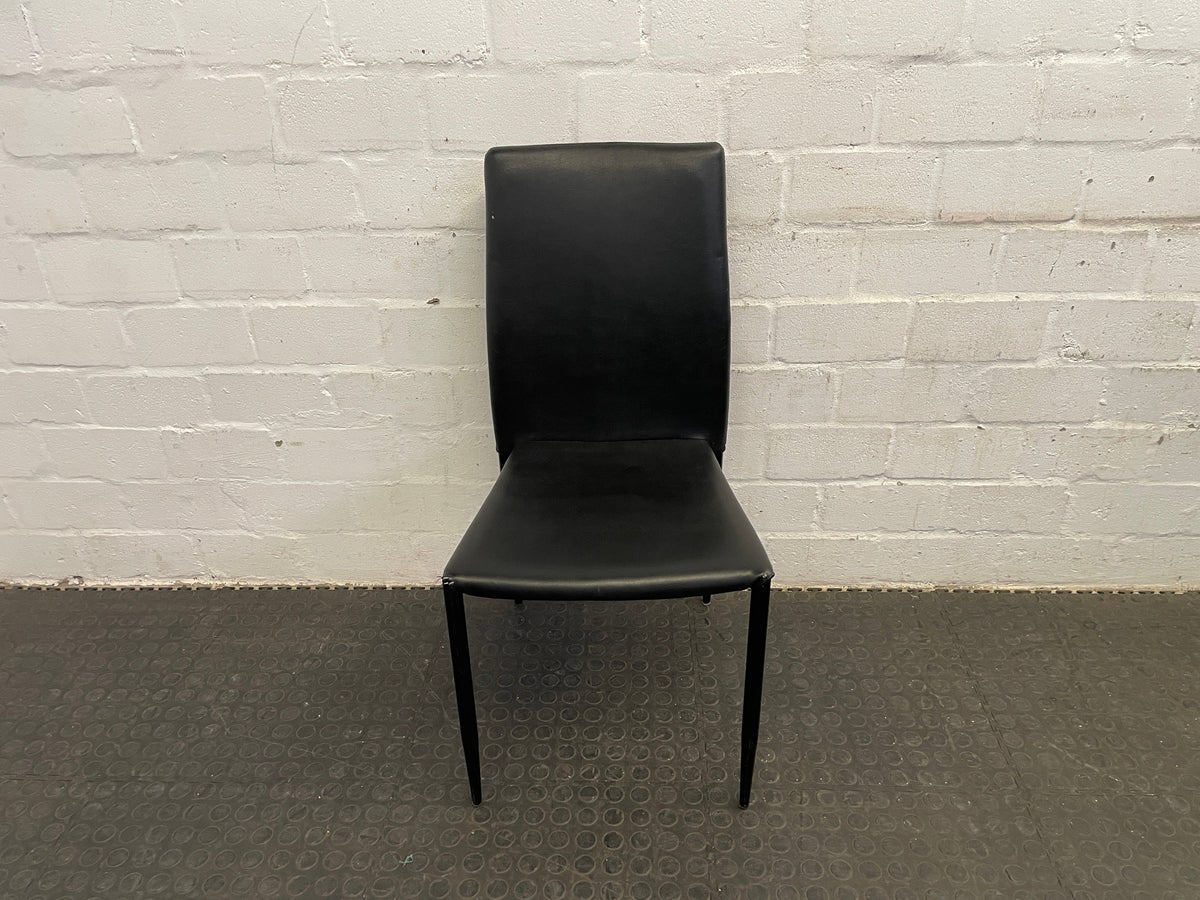 Black Leather Dining Room Chair - PRICE DROP - 2ndhandwarehouse.com