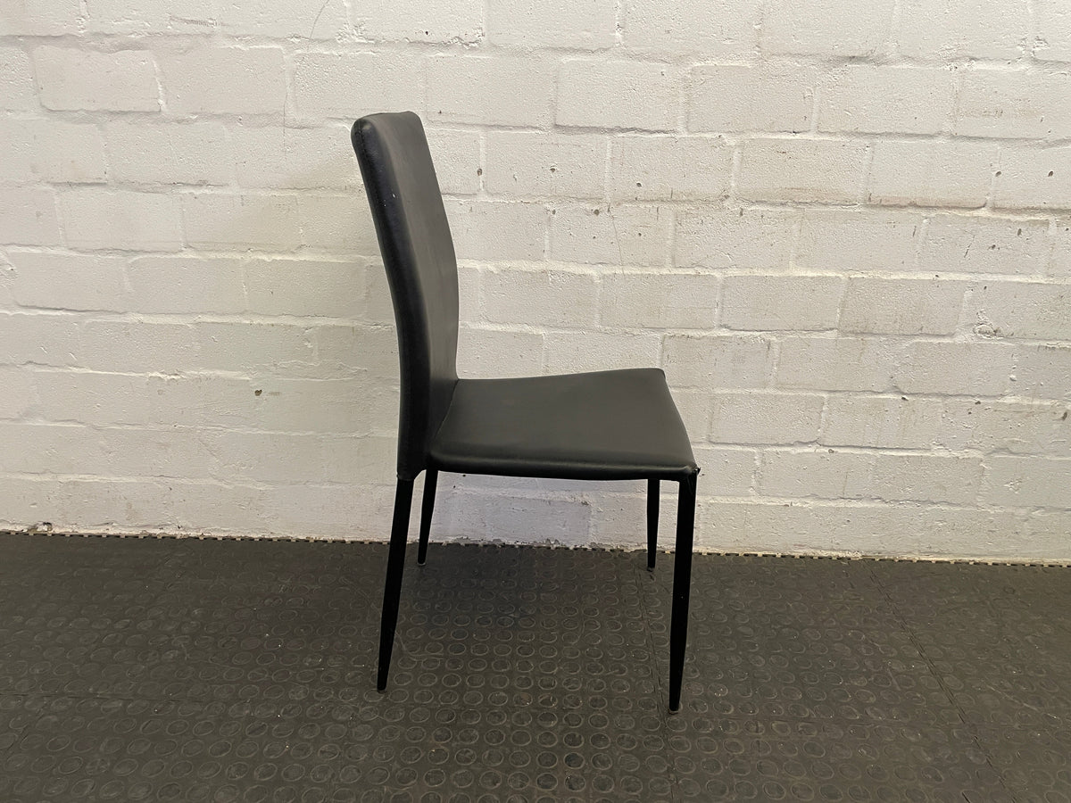 Black Leather Dining Room Chair - PRICE DROP - 2ndhandwarehouse.com