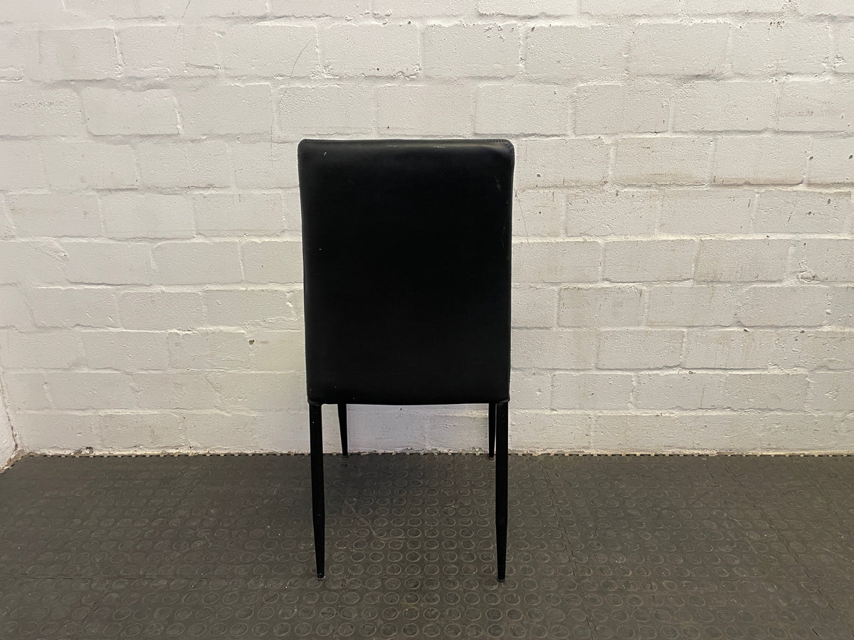 Black Leather Dining Room Chair - PRICE DROP - 2ndhandwarehouse.com
