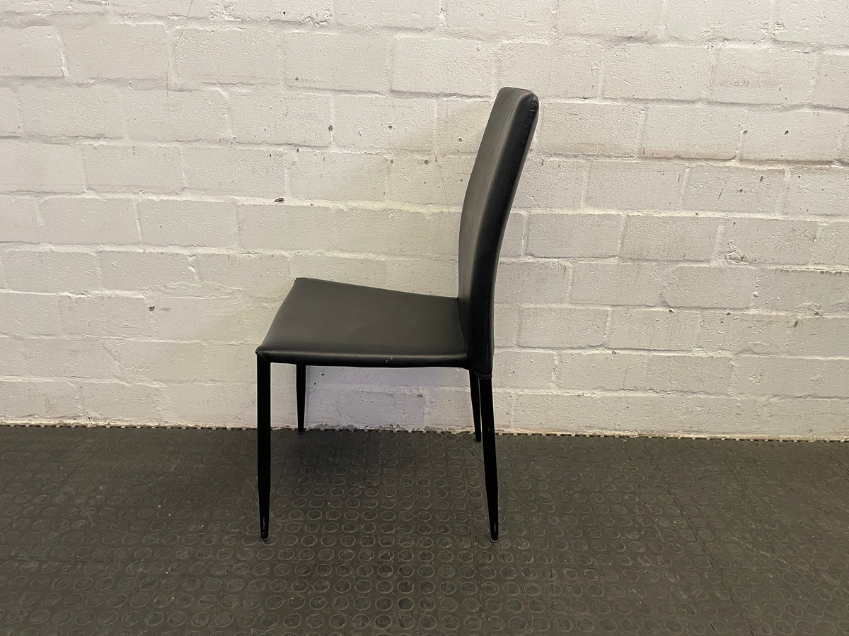 Black Leather Dining Room Chair - PRICE DROP - 2ndhandwarehouse.com