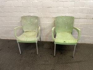 Green Plastic Outdoor Chairs - PRICE DROP