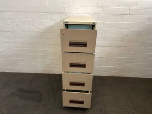 Beige 4 Drawer Metal Filing Cabinet (Slight Damage & Rusted)