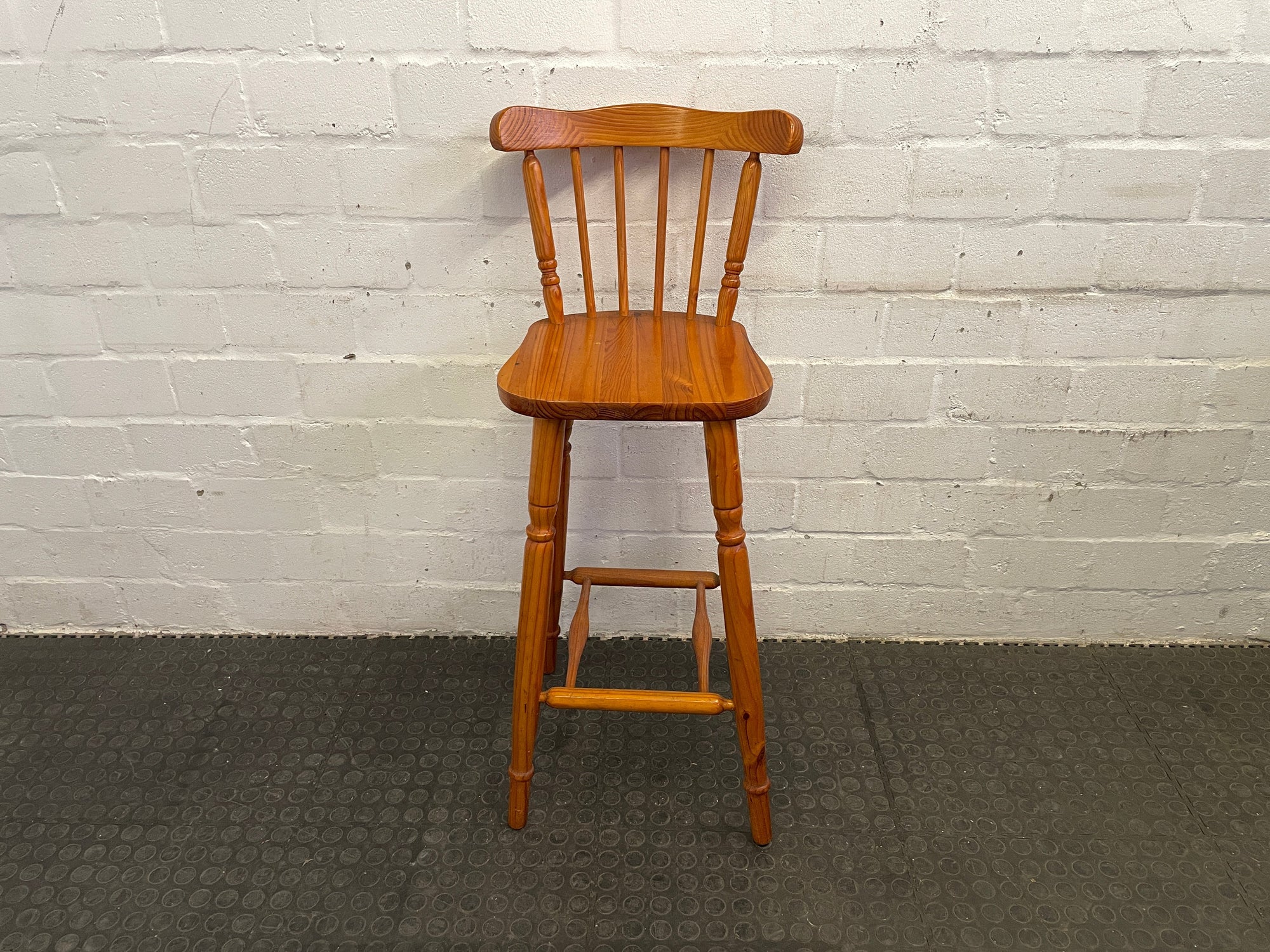 Wooden 6 Slated Bar Stool - PRICE DROP