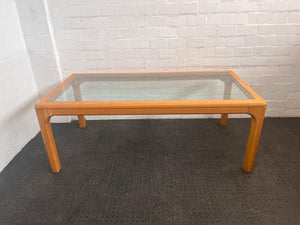 Wooden Glass Top Eight Seater Dining Table