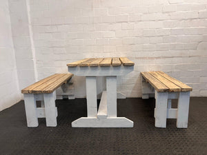 Wooden Outdoor Table and Bench Set